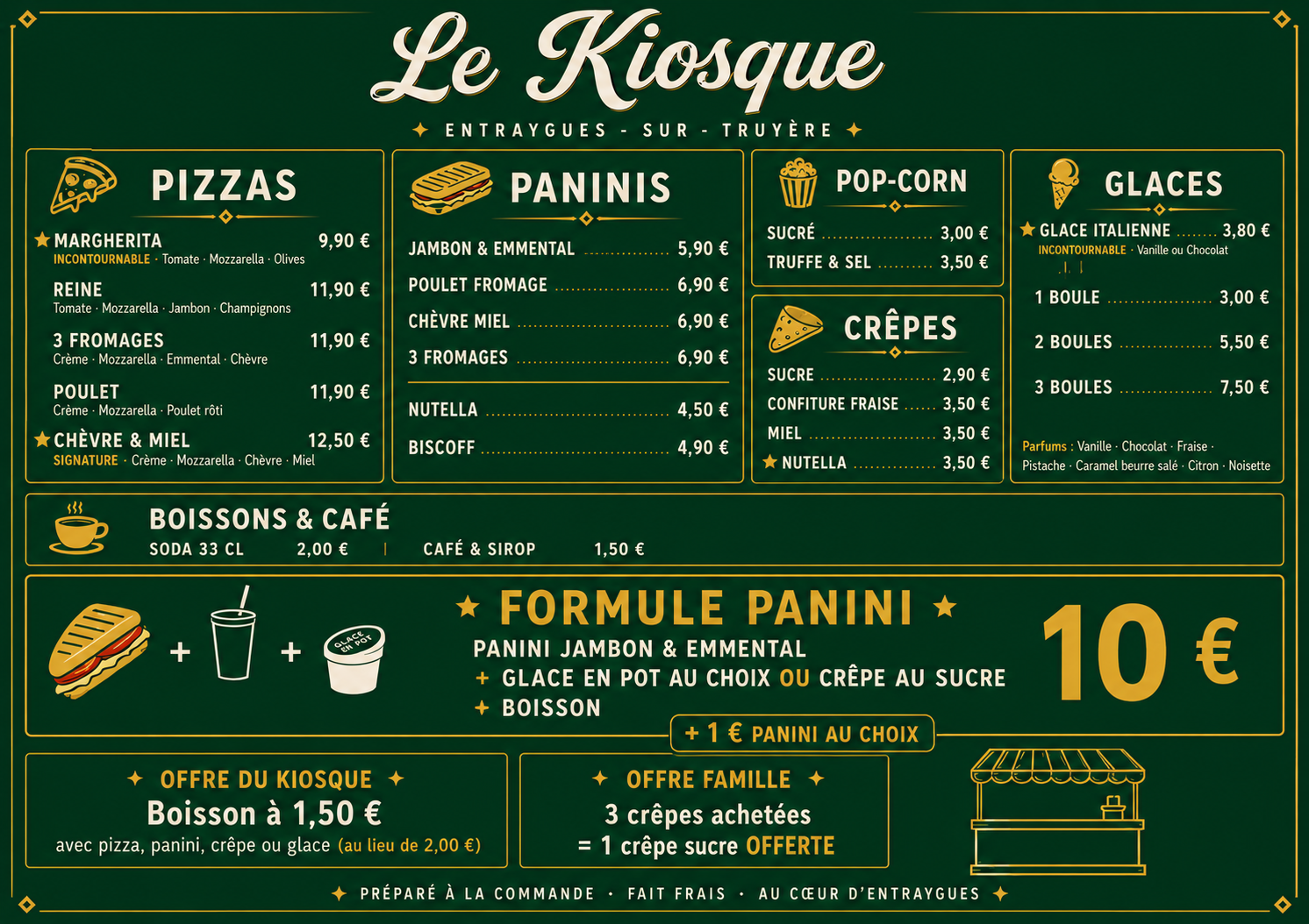 Carte Le Kiosque Entraygues-sur-Truyère